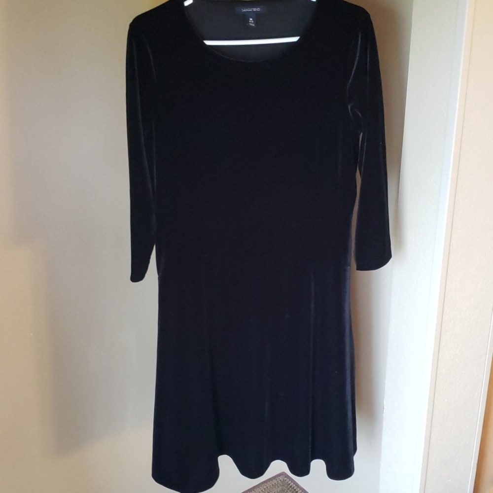 Lands End Velvet Black Dress